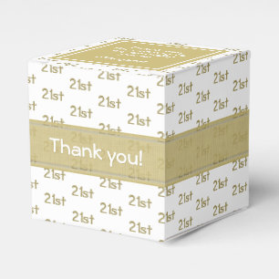 Caja Para Regalos Patrón de número de desvío de edad - Oro/Blanco