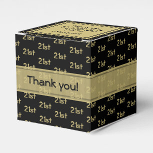Caja Para Regalos Patrón de número de desvío de edad - Oro/Negro