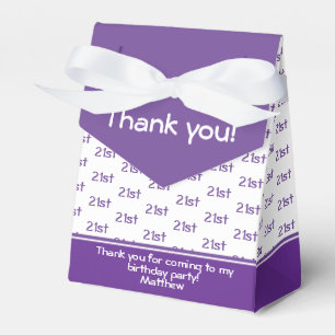 Caja Para Regalos Patrón de número de desvío de edad - Púrpura/Blanc