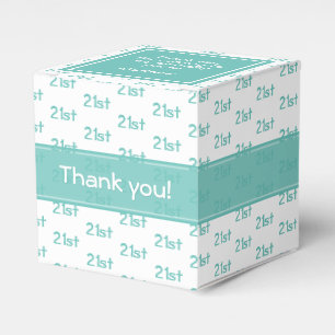 Caja Para Regalos Patrón de número de desvío de edad - Verde azulado