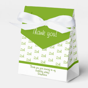 Caja Para Regalos Patrón de número de desvío de edad - Verde/Blanco
