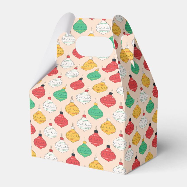 Caja Para Regalos Patrón de ornamentos de Navidad retro (Front Side)