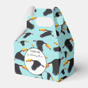 Caja Para Regalos Patrón de pájaro tropical tóxico colorido