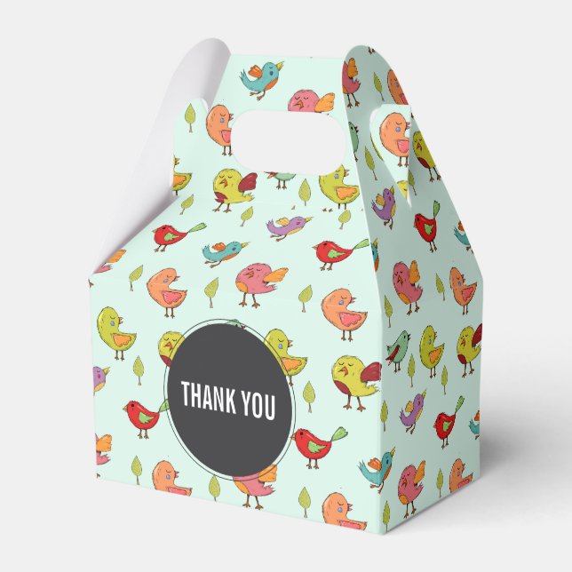 Caja Para Regalos Patrón de pájaros caprichosos (Front Side)
