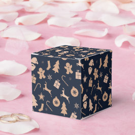 Caja Para Regalos Patrón de pan de jengibre, Santa y árbol de Navida