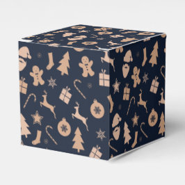 Caja Para Regalos Patrón de pan de jengibre, Santa y árbol de Navida