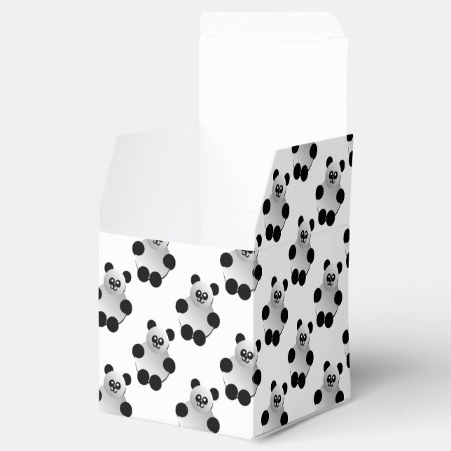 Caja Para Regalos Patrón De Panda Cuto (Abierto)