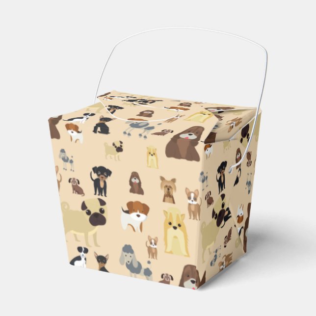 Caja Para Regalos patrón de perros. (Front Side)