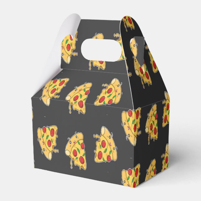 Caja Para Regalos Patrón de personaje de comida de pizzas (Front Side)