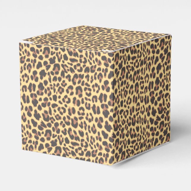 Caja Para Regalos Patrón de piel animal de impresión de leopardo (Costado Anverso)