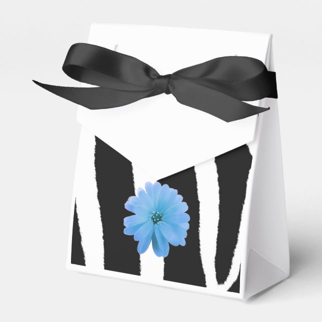 Caja Para Regalos Patrón de piel de cebra con flor (Front Side)