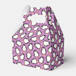 Caja Para Regalos Patrón de pingüino puro Patrón púrpura