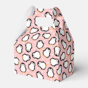 Caja Para Regalos Patrón de pingüino rosa lindo