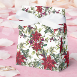 Caja Para Regalos Patrón de poinsettia acuarela 