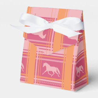 Caja Para Regalos Patrón de Pony de Plata Ecuestre Rosa