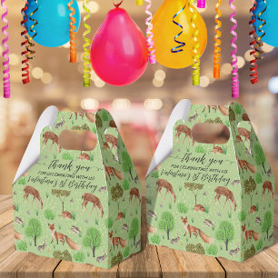 Caja Para Regalos Patrón de prado verde de animales de bosque de hie