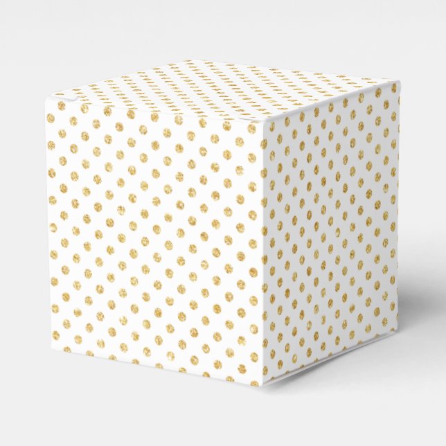 Caja Para Regalos Patrón de puntos de Polka Purpurina dorado (Costado Anverso)