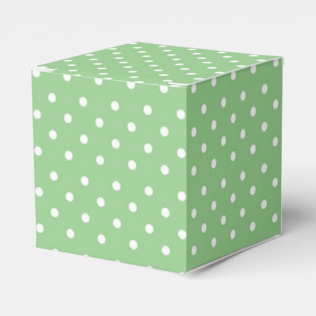 Caja Para Regalos Patrón de puntos de polka verde (Costado Anverso)