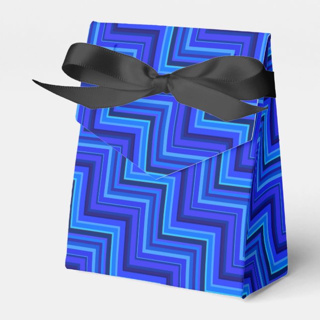 Caja Para Regalos Patrón de rayas azules (Front Side)