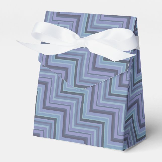 Caja Para Regalos Patrón de rayas azules grises (Front Side)