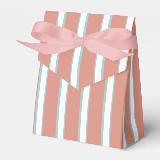 Caja Para Regalos Patrón de rayas azules, rosas y blancas (Front Side)