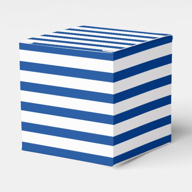 Caja Para Regalos Patrón de rayas blancas azules regalo (Costado Anverso)