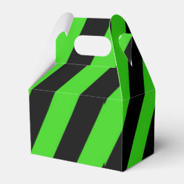Caja Para Regalos Patrón de rayas diagonales verdes y negros