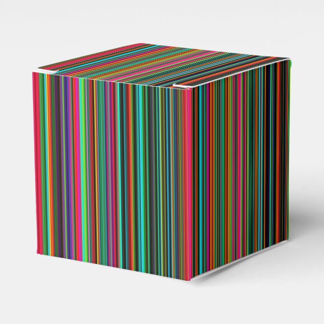Caja Para Regalos Patrón de rayas multicolor (Costado Anverso)
