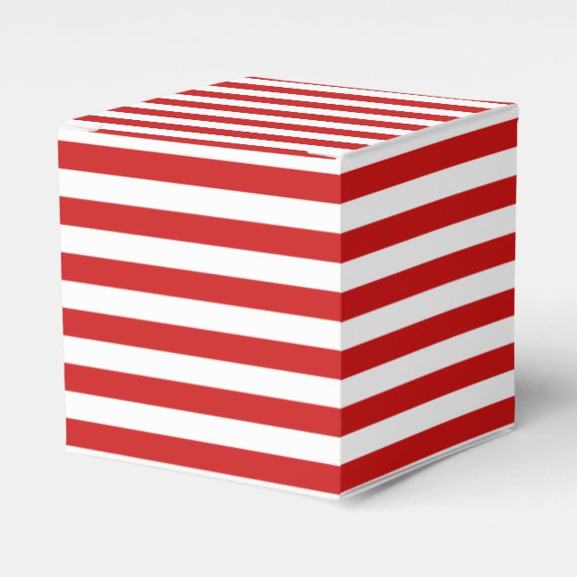 Caja Para Regalos Patrón de rayas rojas y blancas (Costado Anverso)
