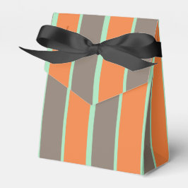 Caja Para Regalos Patrón de rayas verdes, grises y naranjas