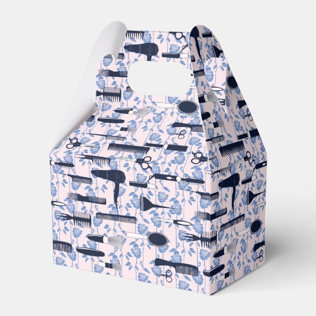 Caja Para Regalos Patrón de Rosa azul de cuidado de belleza (Front Side)