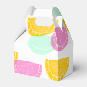 Caja Para Regalos Patrón de sandía acuarela rosa verde amarillo