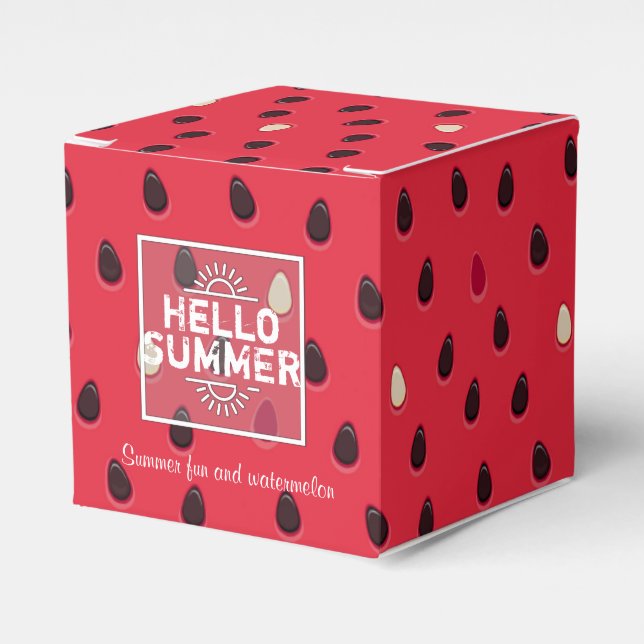 Caja Para Regalos Patrón de sandía, tiempo de verano | Personalizado (Costado Anverso)