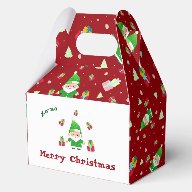 Caja Para Regalos Patrón de Santa Clause (Anverso)