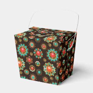 Caja Para Regalos Patrón de Seamless Brooches Étnicos