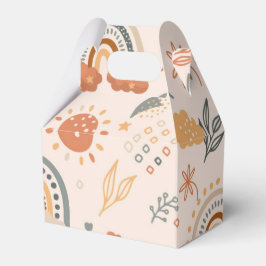 Caja Para Regalos Patrón de sol de nubes de lluvia, tonos de tierra