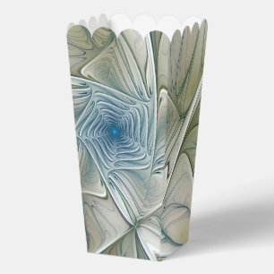 Caja Para Regalos Patrón de sueño floral abstracto azul caqui fracta