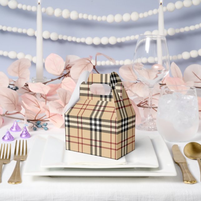Caja Para Regalos Patrón de Tartán Escocés     (Boda)