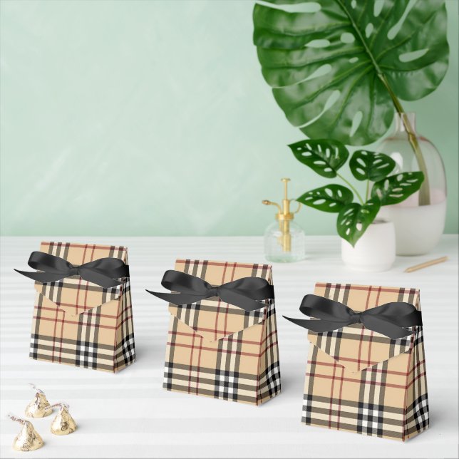 Caja Para Regalos Patrón de Tartán Escocés     (Múltiple)