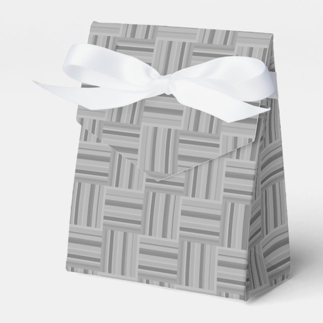 Caja Para Regalos Patrón de tejido de rayas grises (Front Side)