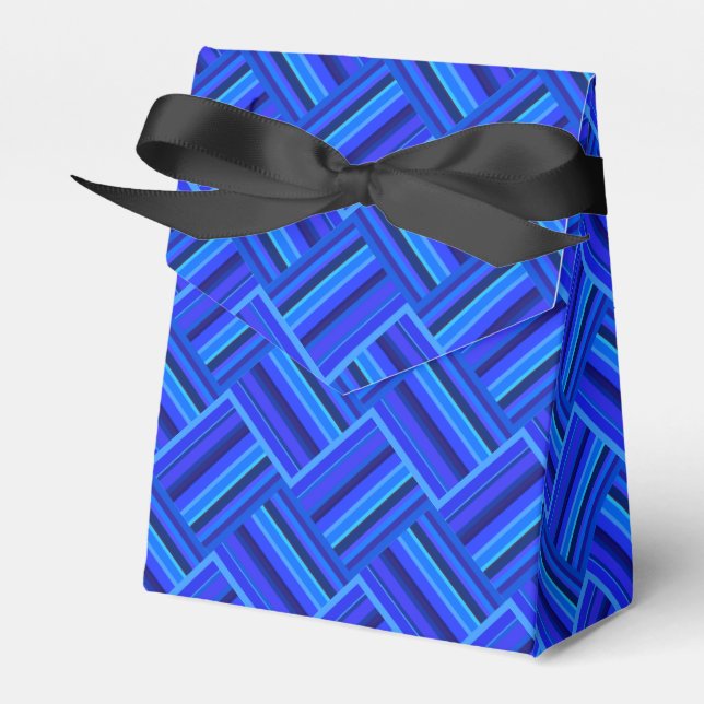 Caja Para Regalos Patrón de tejido diagonal de franjas azules (Front Side)