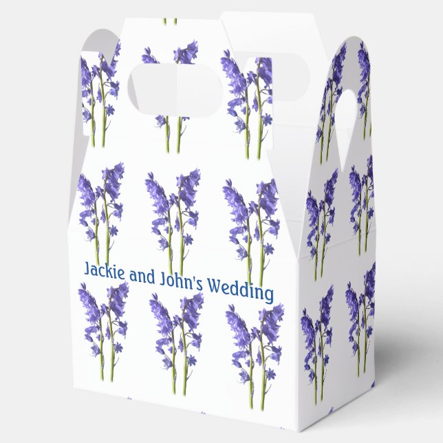 Caja Para Regalos Patrón de tela de Bluebells. (Abierto)