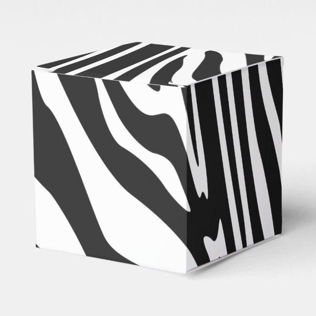 CAJA PARA REGALOS PATRÓN DE TIRA DE ZEBRA (Costado Anverso)