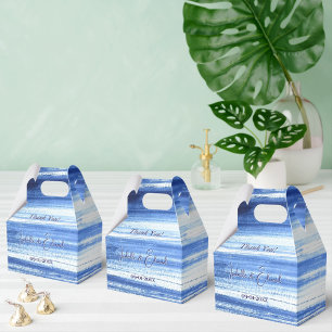 Caja Para Regalos Patrón de trazos de pincel de acuarela azul marino