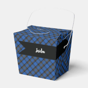 Caja Para Regalos Patrón de trazos de tartán azul en la isla de Skye