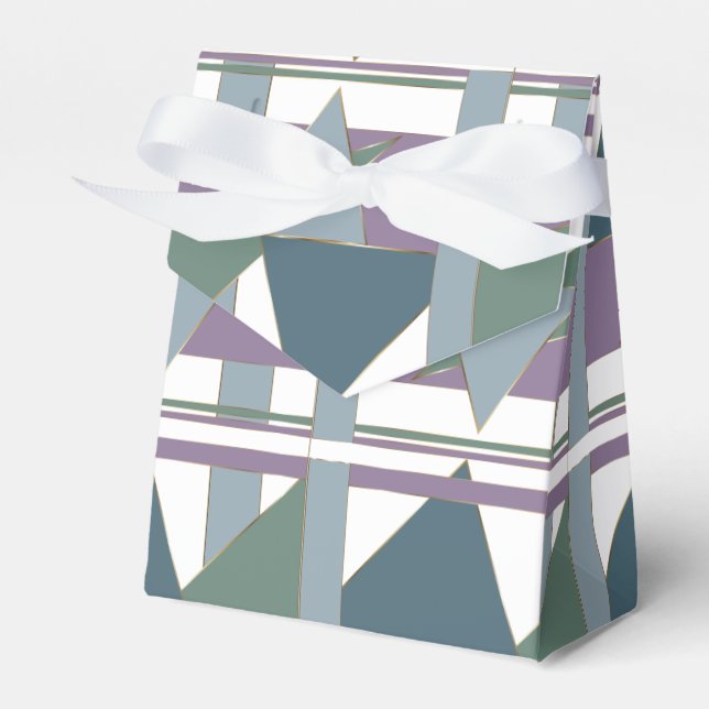 Caja Para Regalos Patrón de triángulo geométrico verde violeta azul (Front Side)