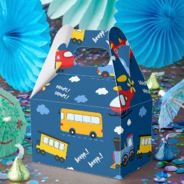 Caja Para Regalos Patrón de Vehículos de Dibujos Animados Adorables 