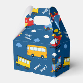 Caja Para Regalos Patrón de Vehículos de Dibujos Animados Adorables 