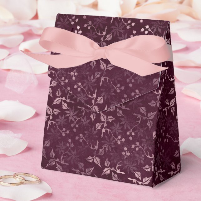 Caja Para Regalos Patrón de Vino de Mora  (Boda)