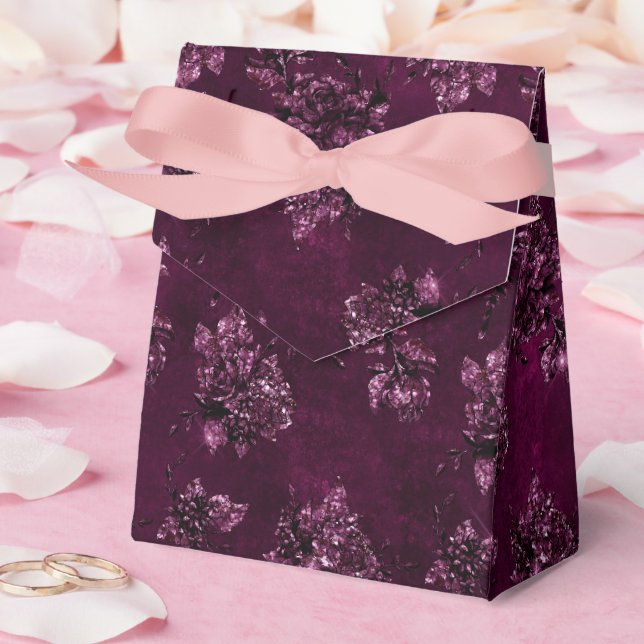 Caja Para Regalos Patrón de Vino de Mora  (Boda)